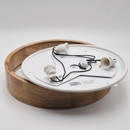 Kopalniška stropna svetilka OAK, 3xE27/15W/230V, hrast, premer 37 cm, IP54