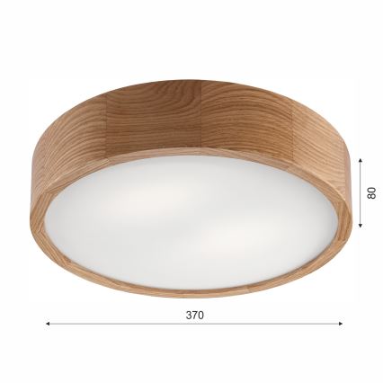 Kopalniška stropna svetilka OAK 3xE27/15W/230V hrast ø 37 cm IP54 - FSC certifikat