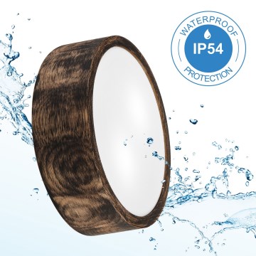 Kopalniška stropna svetilka OAK SMOKY 2xE27/15W/230V IP54 ø 27,5 cm hrast/rjava