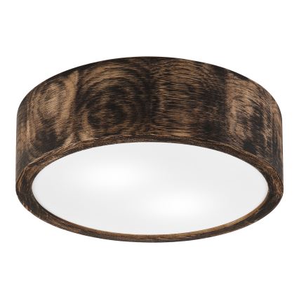 Kopalniška stropna svetilka OAK SMOKY 2xE27/15W/230V IP54 ø 27,5 cm hrast/rjava