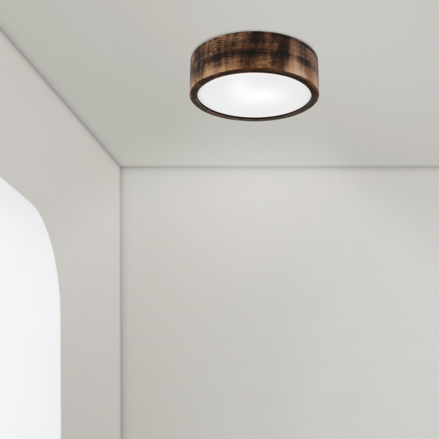 Kopalniška stropna svetilka OAK SMOKY 2xE27/15W/230V IP54 ø 27,5 cm hrast/rjava