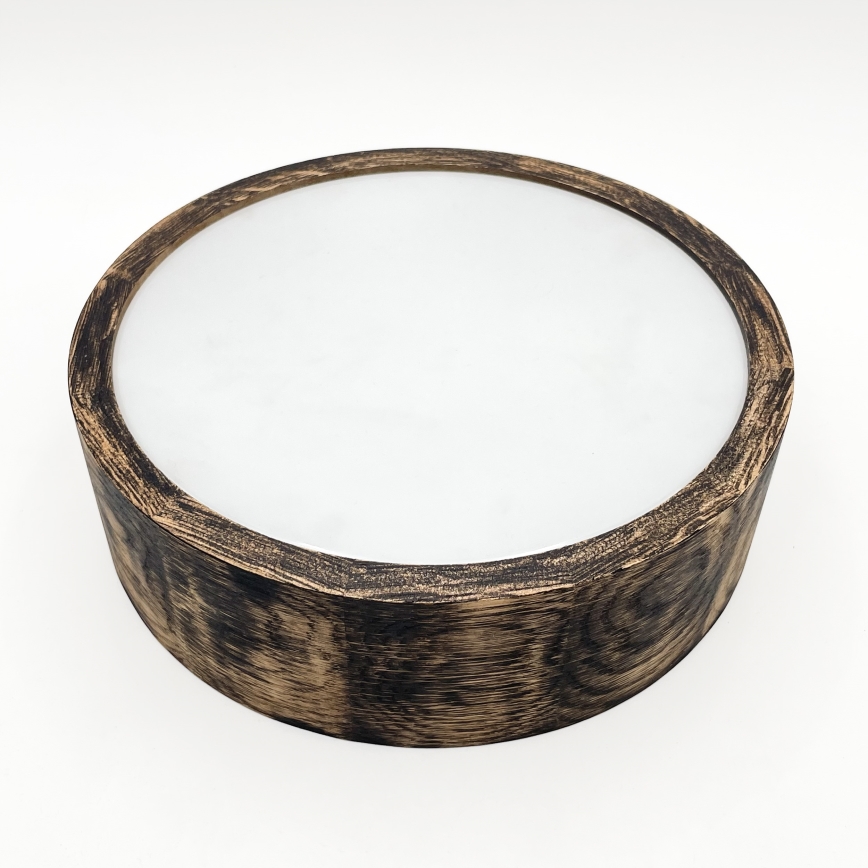 Kopalniška stropna svetilka OAK SMOKY 2xE27/15W/230V IP54 ø 27,5 cm hrast/rjava