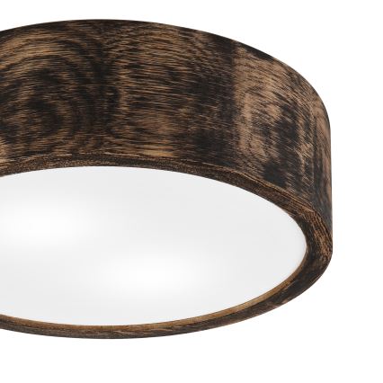 Kopalniška stropna svetilka OAK SMOKY 2xE27/15W/230V IP54 ø 27,5 cm hrast/rjava