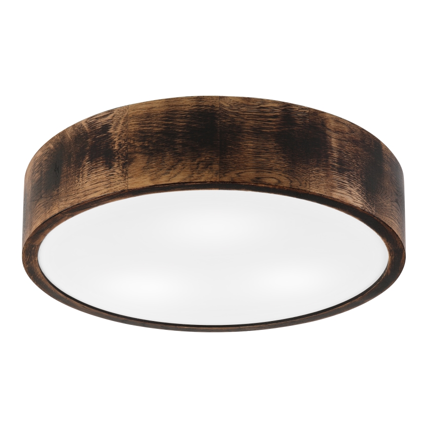 Kopalniška stropna svetilka OAK SMOKY 3xE27/15W/230V IP54 ø 37,5 cm hrast/rjava