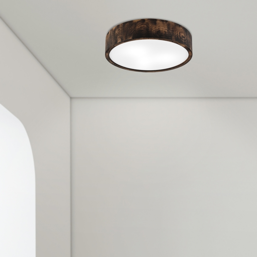 Kopalniška stropna svetilka OAK SMOKY 3xE27/15W/230V IP54 ø 37,5 cm hrast/rjava