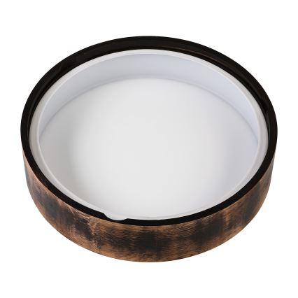 Kopalniška stropna svetilka OAK SMOKY 3xE27/15W/230V IP54 ø 37,5 cm hrast/rjava