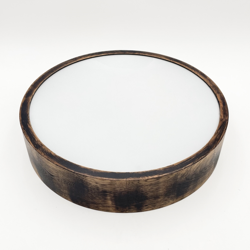 Kopalniška stropna svetilka OAK SMOKY 3xE27/15W/230V IP54 ø 37,5 cm hrast/rjava