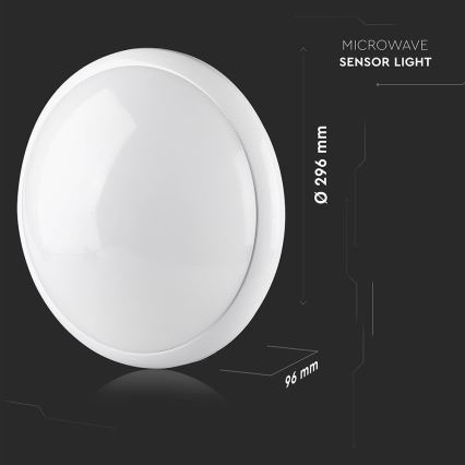Kopalniška stropna svetilka s senzorjem 1xE27/60W/230V IP44 ø 29,6 cm