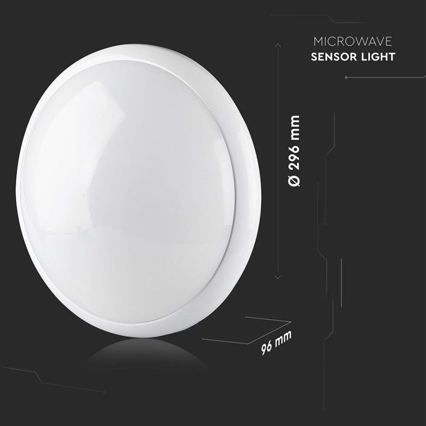 Kopalniška stropna svetilka s senzorjem 1xE27/60W/230V IP44 ø 29,6 cm