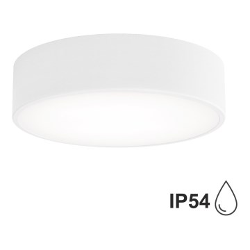 Kopalniška stropna svetilka s senzorjem CLEO 2xE27/24W/230V pr. 30 cm bela IP54