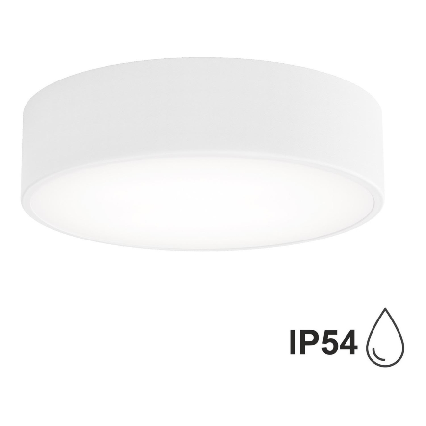 Kopalniška stropna svetilka s senzorjem CLEO 2xE27/24W/230V pr. 30 cm bela IP54