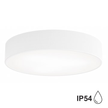 Kopalniška stropna svetilka s senzorjem CLEO 3xE27/24W/230V pr. 40 cm bela IP54