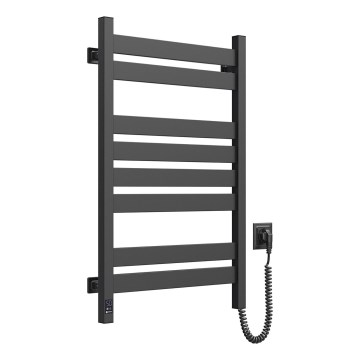 Kopalniški brisačni radiator LARGO z termostatom 432W/230V 80,6 cm IP44 črn desni pravokoten