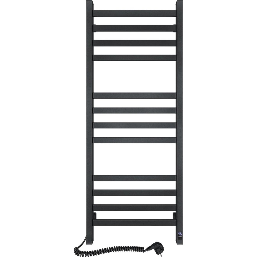 Kopalniški brisačni radiator z termostatom AVANGARD 459W/230V 120,6 cm IP44 črn levi kvadraten