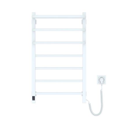Kopalniški električni radiator z termostatom FORTIS, 350 W/230 V, 80,6 cm, IP44, bel, desni