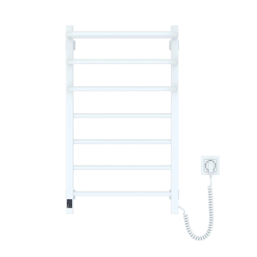 Kopalniški električni radiator z termostatom FORTIS, 350 W/230 V, 80,6 cm, IP44, bel, desni
