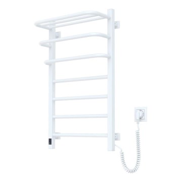Kopalniški električni radiator z termostatom FORTIS, 350 W/230 V, 80,6 cm, IP44, bel, desni