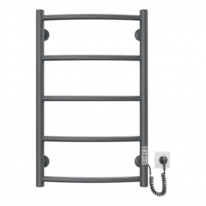 Kopalniški lestevni radiator CLASSIC 65W/230V 66x42 cm nerjaveče/antracit desni