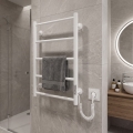 Kopalniški lestevni radiator CLASSIC 65W/230V 66x42 cm nerjaveče jeklo/bela desna
