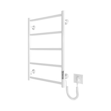 Kopalniški lestevni radiator CLASSIC 65W/230V 66x42 cm nerjaveče jeklo/bela desna