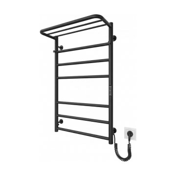 Kopalniški lestevni radiator HOME 95W/230V 77x53 cm, nerjaveče jeklo/črna, desna