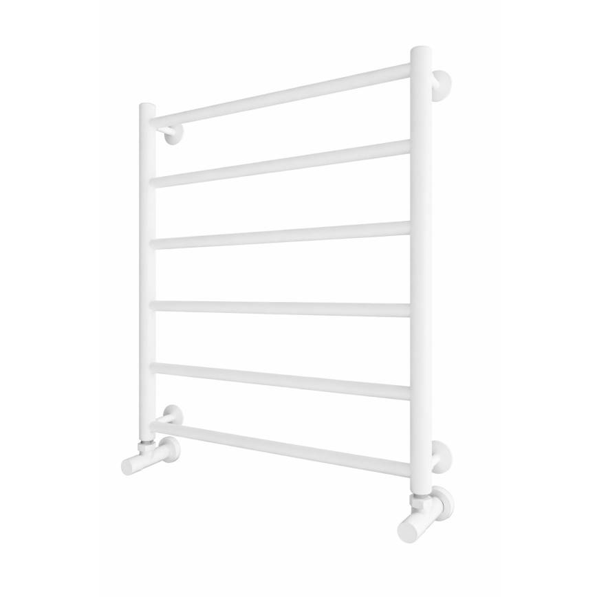 Kopalniški lestevni radiator INOX 122W/230V 57x43 cm nerjaveče jeklo/bela