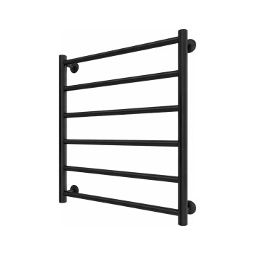 Kopalniški lestevni radiator INOX FLAT 122W/230V 57x43 cm nerjaveče jeklo/črna