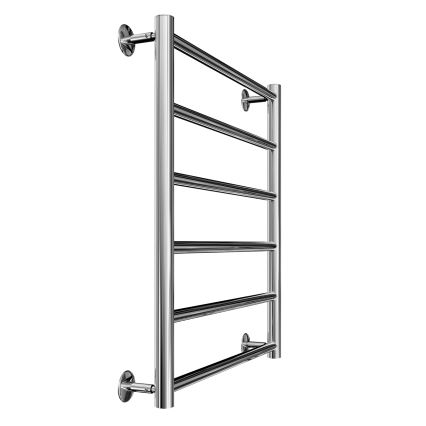 Kopalniški lestevni radiator INOX FLAT 122W/230V 57x43 cm nerjaveče jeklo/sijajni krom