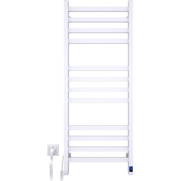 Kopalniški lestevni radiator z termostatom AVANGARD 459W/230V 120,6 cm IP44 bel, levi priklop, kvadraten profil