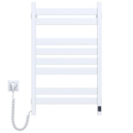 Kopalniški lestevni radiator LARGO s termostatom 432W/230V 80,6 cm IP44 bel, z levim priključkom, kvadraten