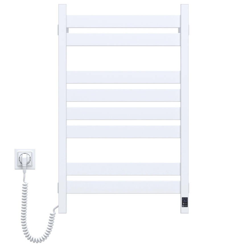 Kopalniški lestevni radiator LARGO s termostatom 432W/230V 80,6 cm IP44 bel, z levim priključkom, kvadraten