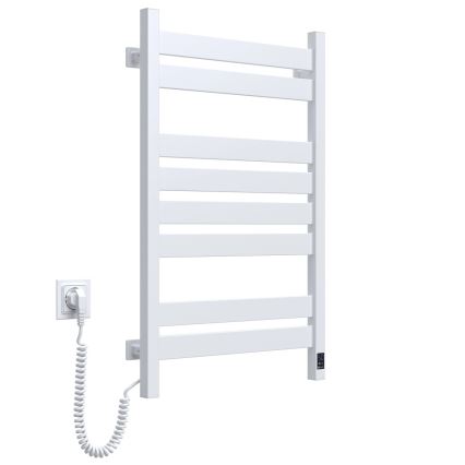 Kopalniški lestevni radiator LARGO s termostatom 432W/230V 80,6 cm IP44 bel, z levim priključkom, kvadraten