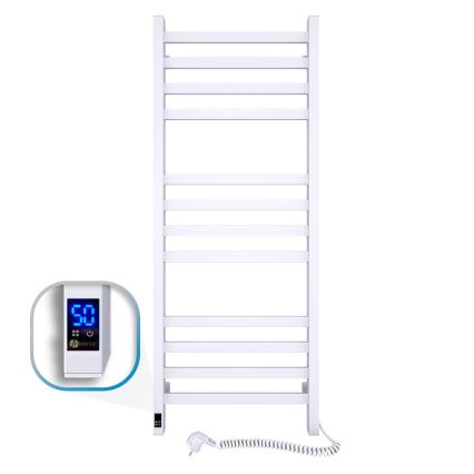 Kopalniški radiator v obliki lestve z termostatom AVANGARD 459W/230V 120,6cm IP44, bel, desni, kvadraten