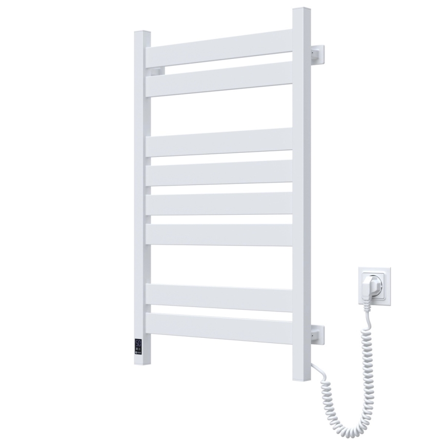 Kopalniški lestevni radiator z termostatom LARGO 432W/230V 80,6 cm IP44 bel desni kvadraten