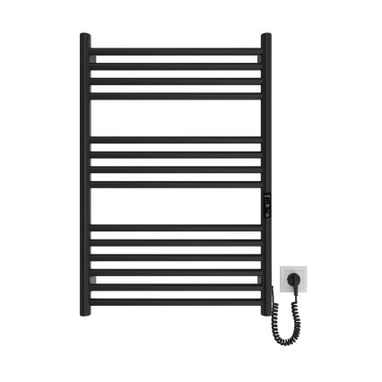 Kopalniški lestvičast radiator HF GREENWICH 170W/230V 77x53 cm, črn, desni, okrogel