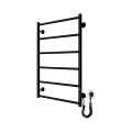 Kopalniški lestvični radiator CLASSIC 110W/230V 81x52 cm iz nerjavečega jekla/črna, desni