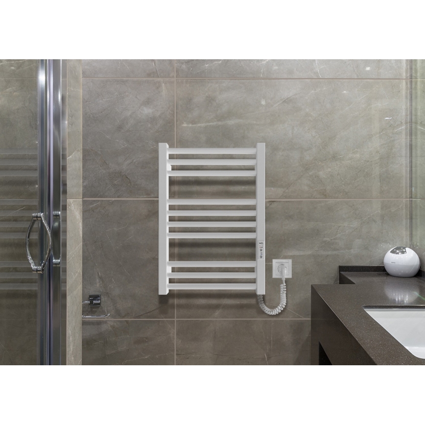 Kopalniški lestvični radiator HF DERBY 100W/230V 57x43 cm, bel, desna