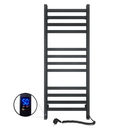 Kopalniški brisačnik z termostatom AVANGARD 459W/230V 120,6 cm IP44 črn desni oglat
