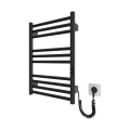 Kopalniški rebrasti radiator HF GREENWICH 100W/230V 57x43 cm, črn, desni, okrogel