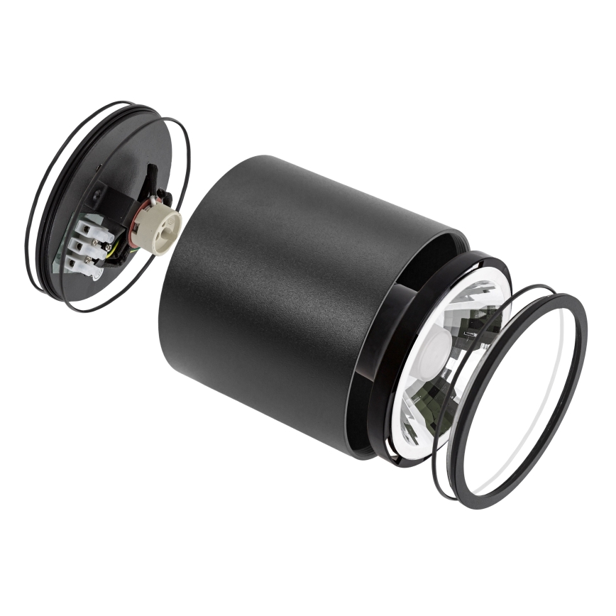 Kopalniški reflektor CHLOE AR111 1xGU10/12W/230V IP65 okrogla črna