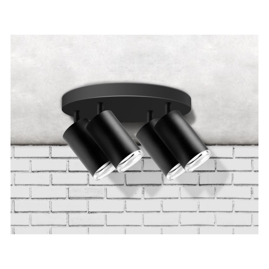 Kopalniški reflektor TURYN 4xGU10/10W/230V IP44 črna