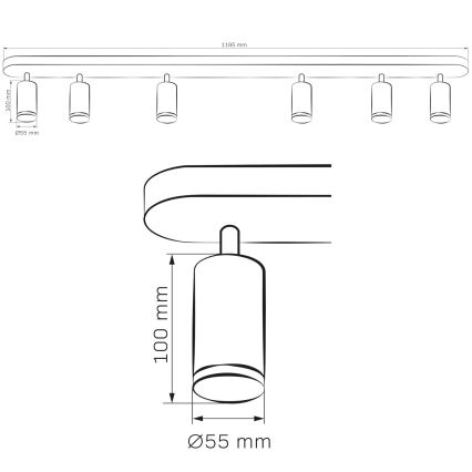 Kopalniški reflektor TURYN 6xGU10/10W/230V IP44 bela