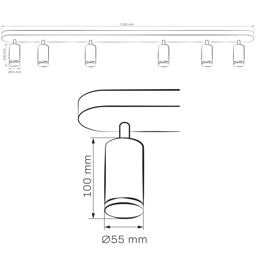 Kopalniški reflektor TURYN 6xGU10/10W/230V IP44 črna
