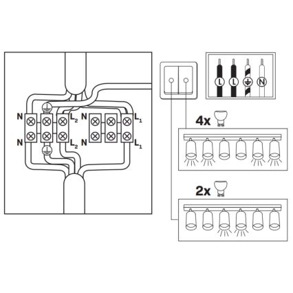 Kopalniški reflektor TURYN 6xGU10/10W/230V IP44 črna