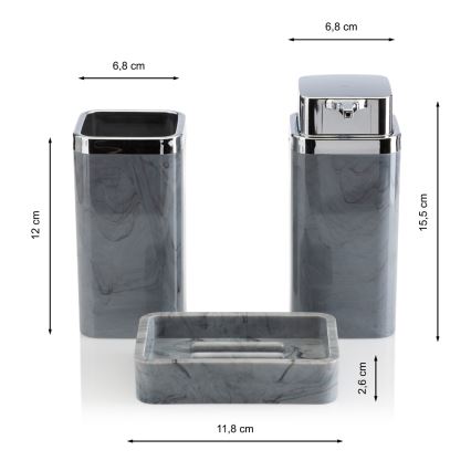 Kopalniški set GRIS 5 kom. siva/sijajni krom