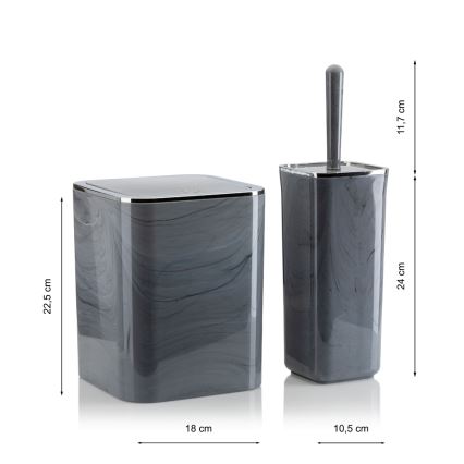 Kopalniški set GRIS 5 kom. siva/sijajni krom