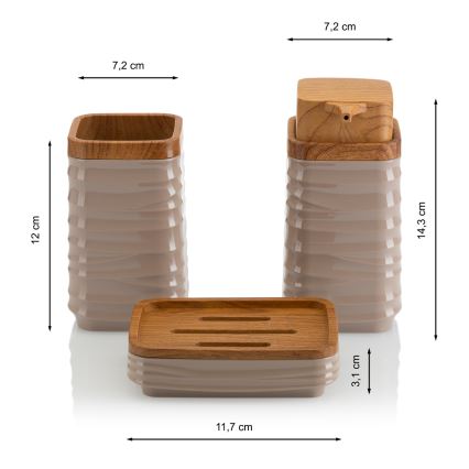 Kopalniški set WAVE 5 kos bež/rjava