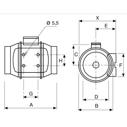 Kopalniški ventilator TD-250/100 24W/230V IP44