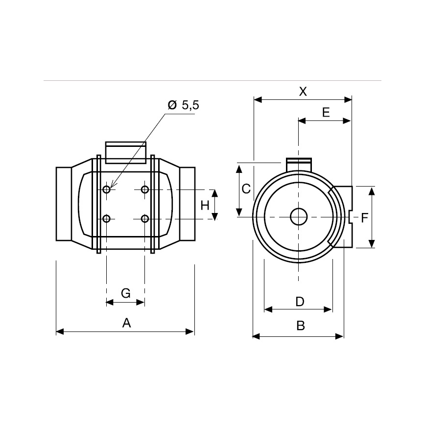 Kopalniški ventilator TD-250/100 24W/230V IP44