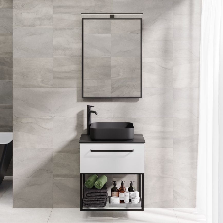 Kopalniško ogledalo BORGSTED 60x80 cm črno